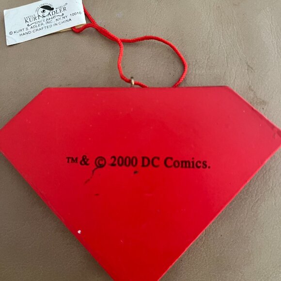 VTG SUPERMAN SHIELD Symbol Ornament Kurt Adler 2000 DC Comics - Picture 2 of 2